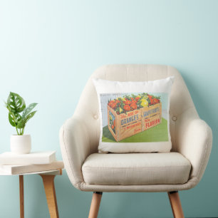 Florida Postcard Pillow with Oranges & Grapefruit