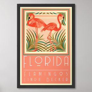 Florida Poster featuringFlamingos by Linda Becker