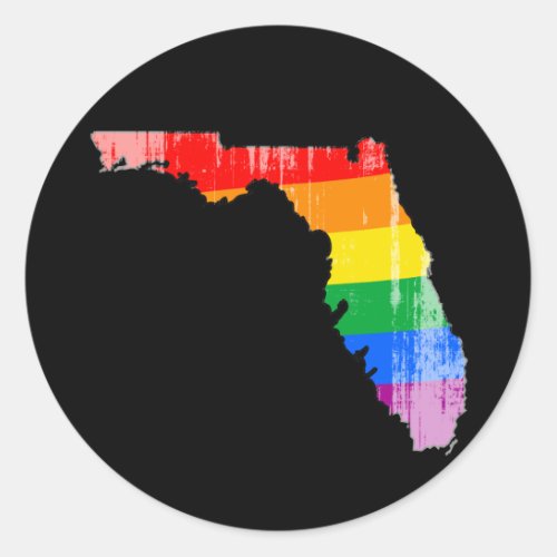 FLORIDA PRIDE _ DISTRESSED _png Classic Round Sticker