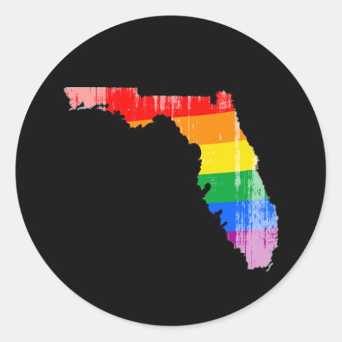 FLORIDA PRIDE _ DISTRESSED _png Classic Round Sticker
