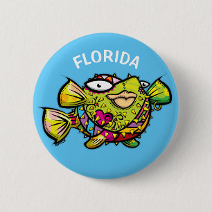 Florida puffer fish button