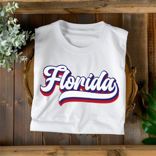 Florida Red White and Blue Vintage Script T-Shirt
