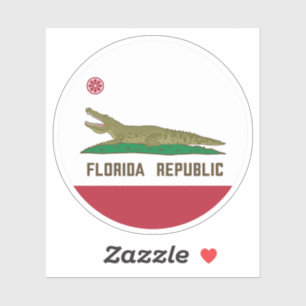 Florida Republic Alligator Flag Crocodile Sticker