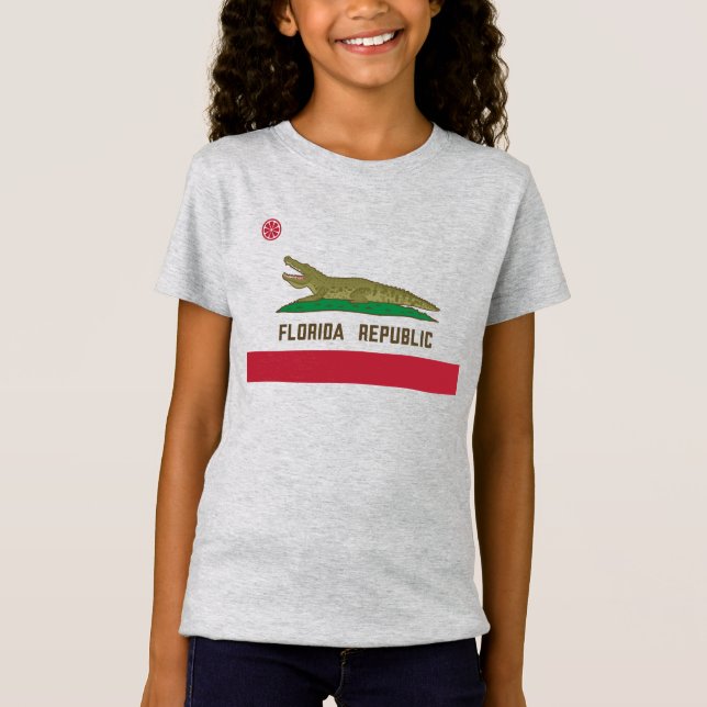 Florida Republic Alligator Flag Crocodile T-Shirt (Front)