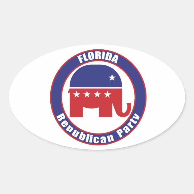 Florida Republican Party Oval Sticker (Front)