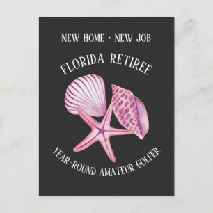 Florida Retiree Amateur Golfer Change of Address Announcement Postcard