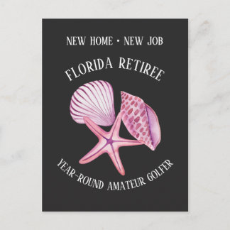 Florida Retiree Amateur Golfer Change of Address Announcement Postcard