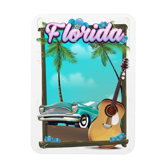 Florida Retro style travel poster Magnet (Vertical)