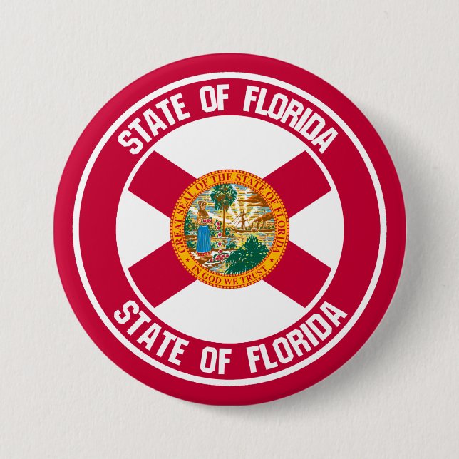 Florida Round Emblem Button (Front)