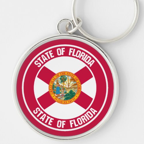 Florida Round Emblem Keychain