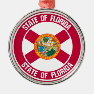 Florida Round Emblem Metal Ornament