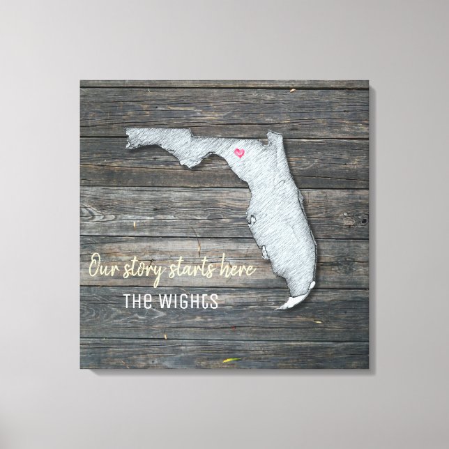 Florida Rustic Stretched Canvas Print (Front)