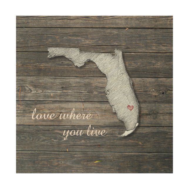 Florida Rustic Wood Wall Art (Front)