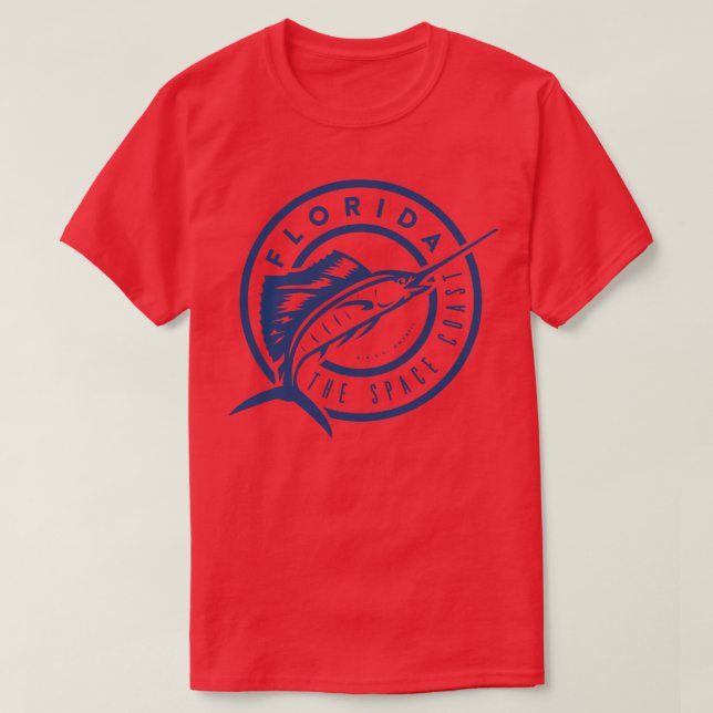 Florida Sailfish The Space Coast Blue T-Shirt (Design Front)