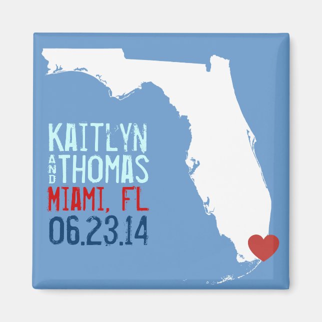 Florida Save the Date - Customizable City Magnet (Front)
