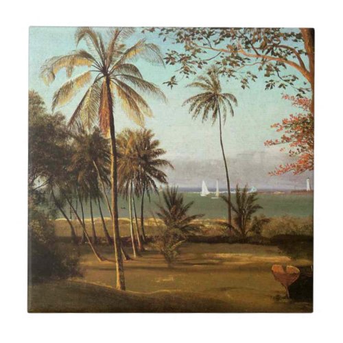 Florida Scene by Albert Bierstadt Ceramic Tile
