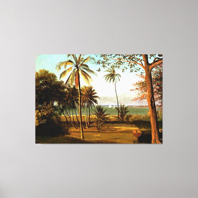 Florida Scene, famous artwork by Albert Bierstadt Canvas Print (Front)