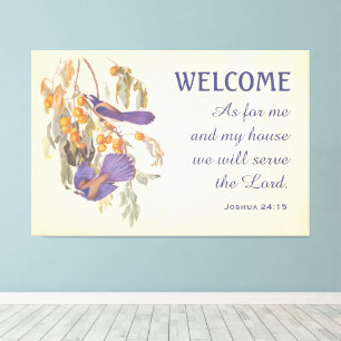 Florida Scrub Jay Birds and Verse Doormat Canvas Print