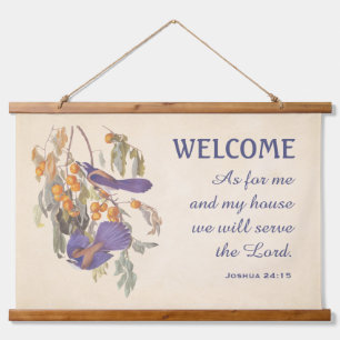 Florida Scrub Jay Birds and Verse Doormat Hanging Tapestry