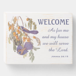 Florida Scrub Jay Birds and Verse Doormat Wooden Box Sign