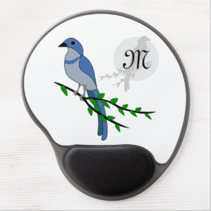 Florida Scrub Jay Monogram Crest Gel Mouse Pad