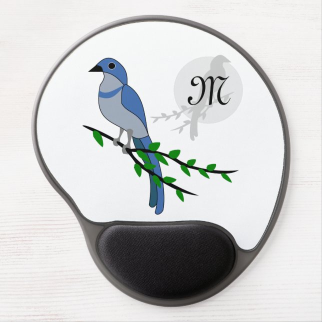 Florida Scrub Jay Monogram Crest Gel Mouse Pad (Front)
