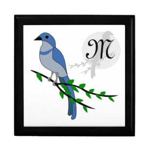 Florida Scrub Jay Monogram Crest Gift Box