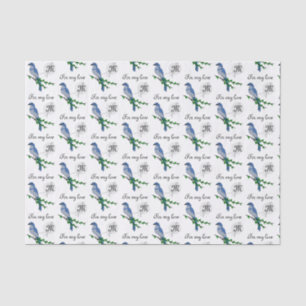 Florida Scrub Jay Monogram Crest Tissue Paper
