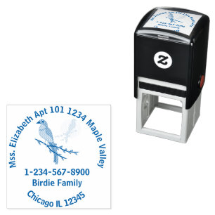 Florida Scrub Jay Return Address Self-inking Stamp