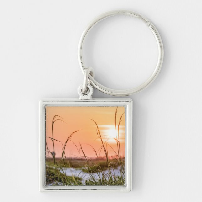 Florida Sea Oats Sunrise Keychain (Front)