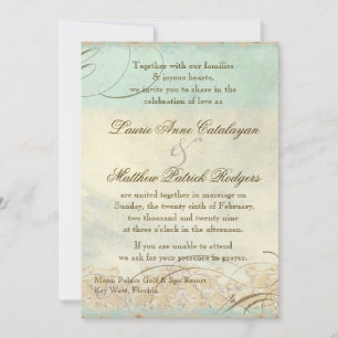 Florida Sea Turtle Modern Coastal Ocean Beach Invitation