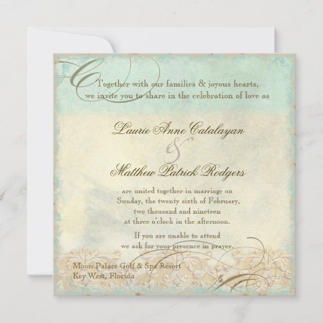 Florida Sea Turtle Modern Coastal Ocean Beach Invitation (Front)