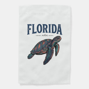 Florida Sea Turtle Vintage Engraving Graphic_1 Garden Flag
