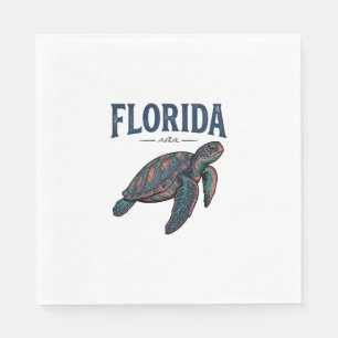 Florida Sea Turtle Vintage Engraving Graphic_1 Napkins