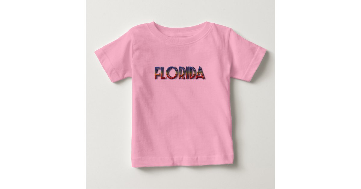 Florida Seaside Rainbow Text Baby T Shirt Zazzle Com