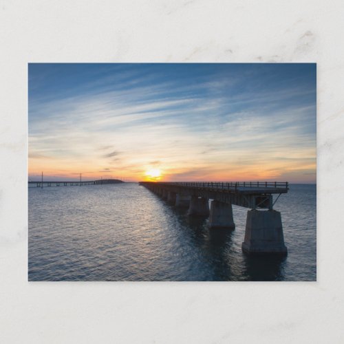 Florida _ Seven Mile Bridge at sunset postcard