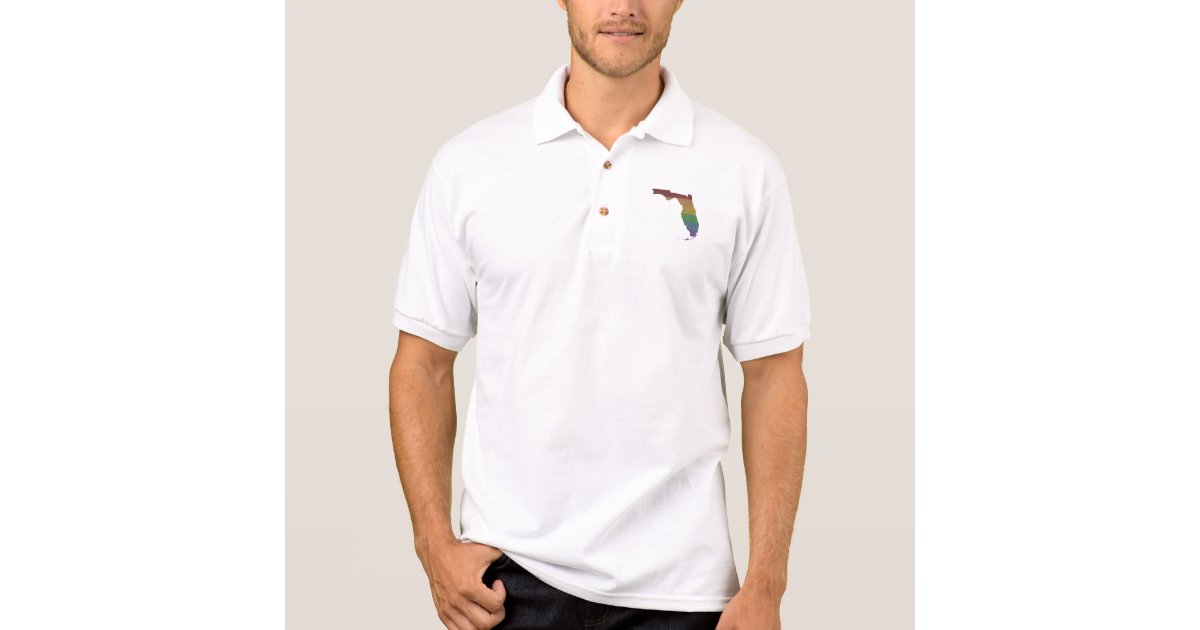 Florida Shaped Rainbow Gay Pride lgbtq Floridian Polo Shirt | Zazzle