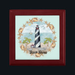 Florida Shells Lighthouse custom name Gift Box<br><div class="desc">Florida Shells Lighthouse custom name gift box by ArtMuvz Illustration. Matching Lighthouse apparel, Light house t-shirts, Lighthouses gifts. Lighthouse t-shirt, nautical and birthday gifts, lighthouse collector apparel. Lighthouse gifts are a great way to show someone you care, especially if they love the ocean, the coast, or lighthouses themselves. Lighthouses are...</div>