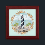 Florida Shells Lighthouse custom name Gift Box<br><div class="desc">Florida Shells Lighthouse custom name gift box by ArtMuvz Illustration. Matching Lighthouse apparel, Light house t-shirts, Lighthouses gifts. Lighthouse t-shirt, nautical and birthday gifts, lighthouse collector apparel. Lighthouse gifts are a great way to show someone you care, especially if they love the ocean, the coast, or lighthouses themselves. Lighthouses are...</div>