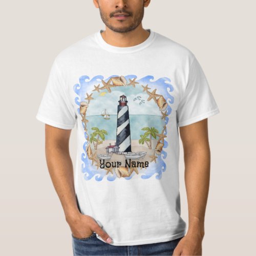 Florida Shells Lighthouse custom name T_Shirt
