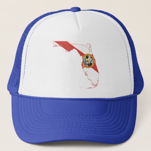 Florida Silhouette Map Shaped State Flag Trucker Hat