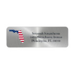 Florida Silver State American Flag Patriotic Label