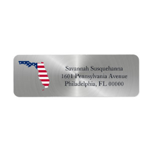 Florida Silver State American Flag Patriotic Label