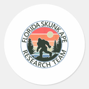 Florida Skunk Ape Research Team Fun Camping Hiking Classic Round Sticker