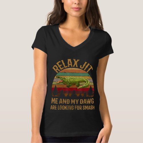 Florida Slang Adult Alligator Jit Dawg Smash T_Shirt