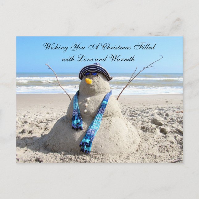 Florida Snow Woman Christmas PostCard (Front)