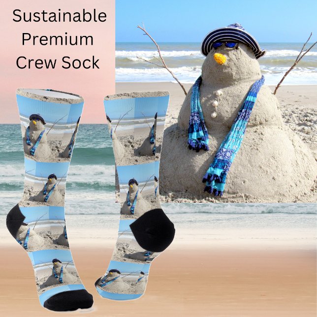 Florida Snowman - Beach Sand Sculpture Premium  Socks (Beach Snowman Premium Socks)