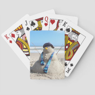 Florida Snowman  Christmas Bicycle Playing Cards