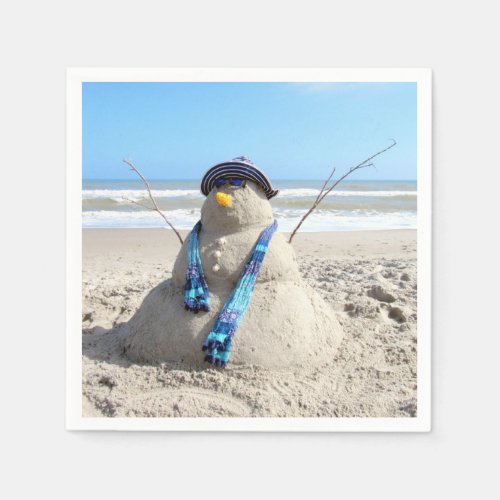 Florida Snowman _ Christmas  _ Paper Napkins