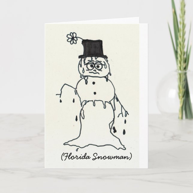 Florida Snowman Holiday Card (Front)